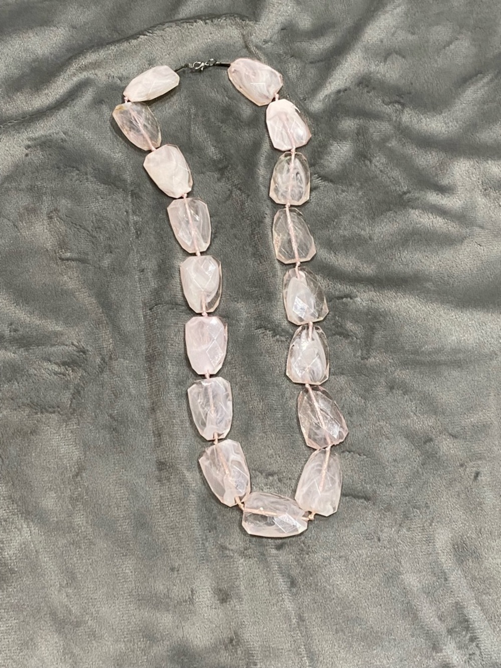 Delicate Pink Faceted Stone Necklace - Women Jewelry